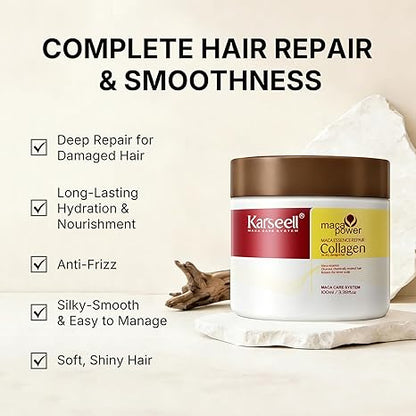 Karseell Collagen Hair Mask – Deep Repair Spa Treatment for Dry & Damaged Hair